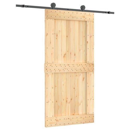 Преплъзваща се врата 100 x 210 cm Естествено и черно