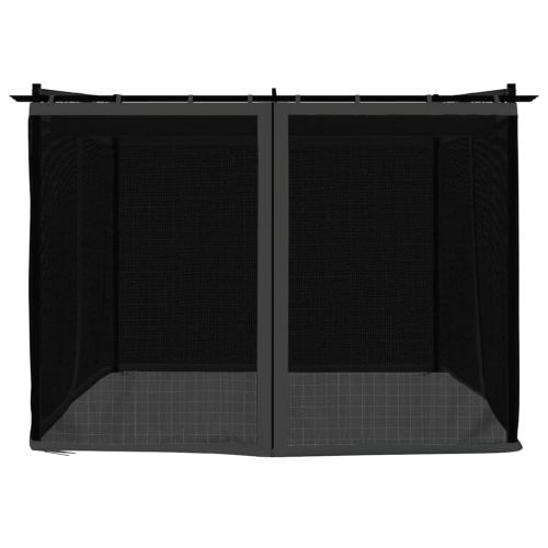 Беседка с мрежести стени, антрацит, 3x3 м, стомана