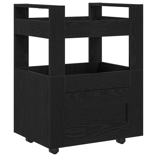 Кухненска количка Черен дъб 60 x 45 x 80 см Инженерна дървесина