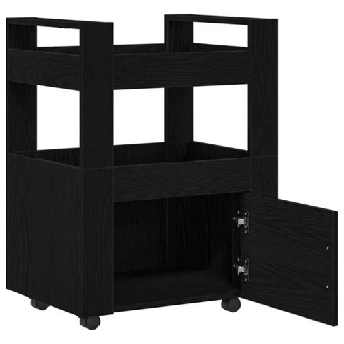 Кухненска количка Черен дъб 60 x 45 x 80 см Инженерна дървесина