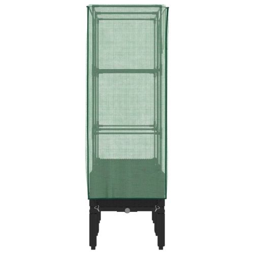 Повдигнато легло с оранжерия калъф, ратанов вид, 80x40x140 см