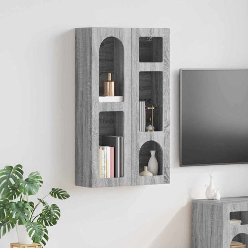 Висящ шкаф с рафт ELST Сив Сонома 59 x 20 x 100 см