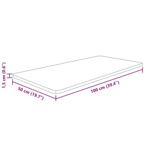Плот за баня 100x50x1,5 см необработено масивно дърво