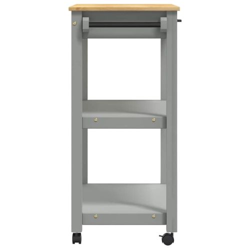 Кухненска количка "MONZA" 84x40x88,5 см сива борово дърво масив