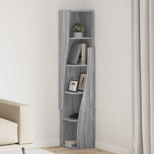 Ъглов шкаф 27,5x27x140см Инженерна дървесина Сив Сонома