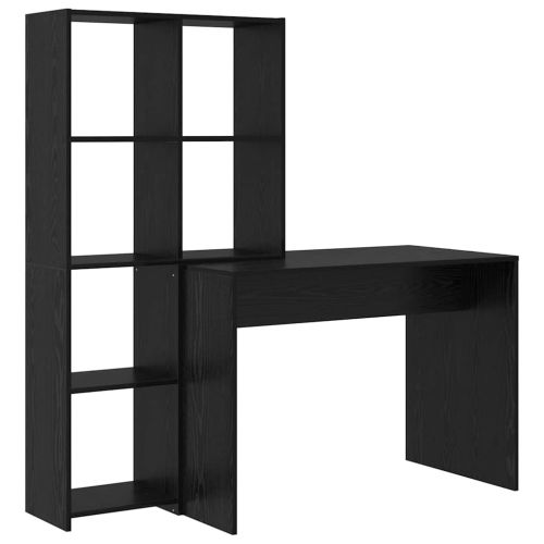 Бюро с рафт Черния дъб 138,5 x 55 x 143 см Инженерна дървесина