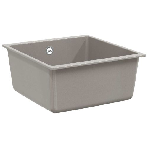 Мивка 80% Кварц и 20% Смола 430 x 460 мм Сив