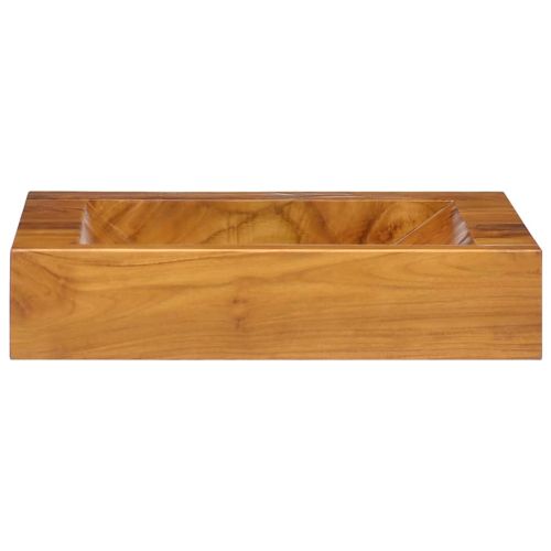 vidaXLL Мивка, тиково дърво масив, 50x35x10 см