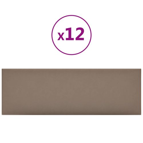 Стенно табло за легло 12 бр. 90 x 30 cm Капучино текстил