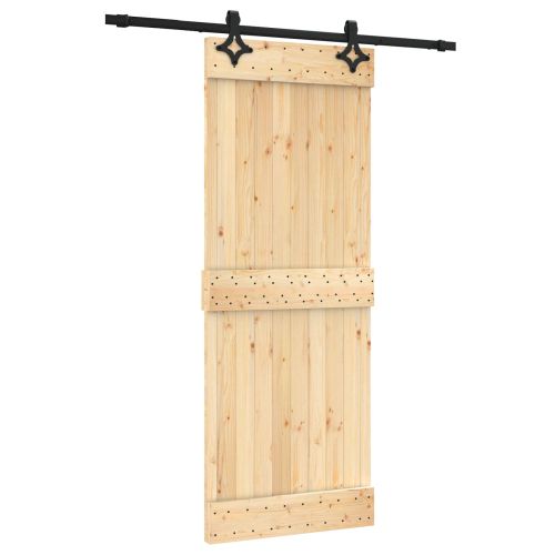 Преплъзваща се врата 80 x 210 cm Естествено и черно
