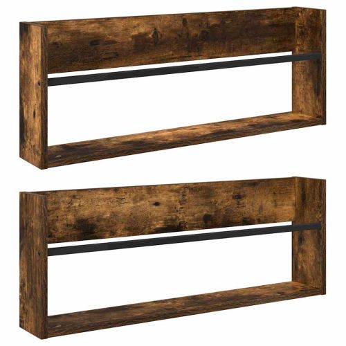 Етажерка за списания с рафт 2 бр. Димян дъб 80 x 12 x 30 см