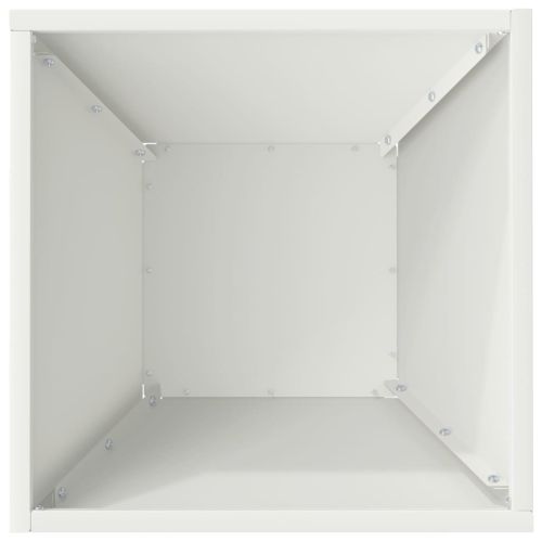 Градинска саксия Бяло 35 x 35 x 15 см Студено валцована стомана