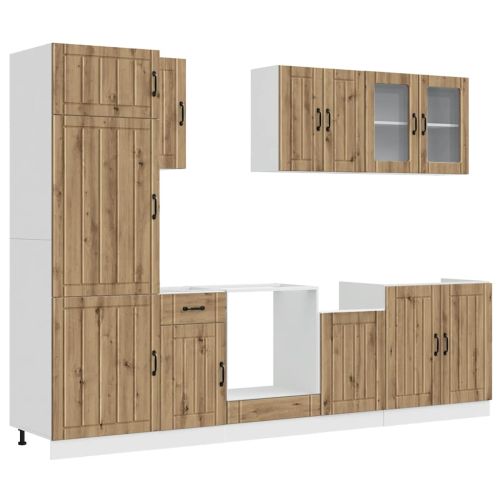 Комплект кухненски шкафове от 8 части Kalmar, инженерно дърво