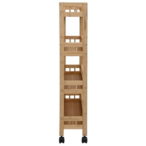 Кухненска количка с колела Естествен 60 x 18 x 97 см Бамбук
