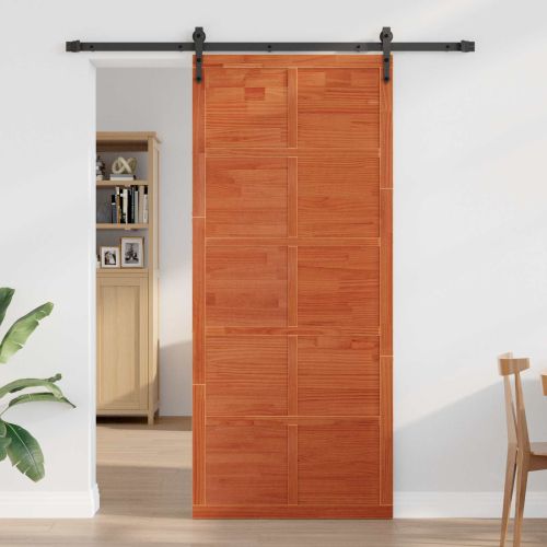 Врата за плевня 80 x 2,5 x 208 см Масивна борова дървесина