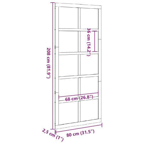 Врата за плевня 80 x 2,5 x 208 см Масивна борова дървесина
