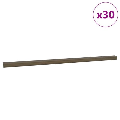 Профили за ръбове на стълби 30 бр. Кафяво 67 x 3 x 2 см