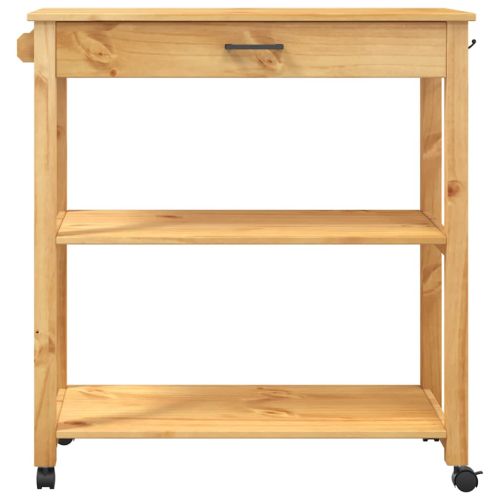 Кухненска количка "MONZA" 84x40x88,5 см меден восък борово дърво масив