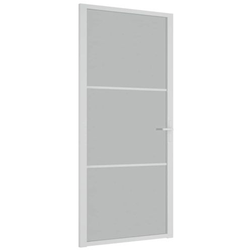 Интериорна врата 93x201,5 см бял мат стъкло и алуминий