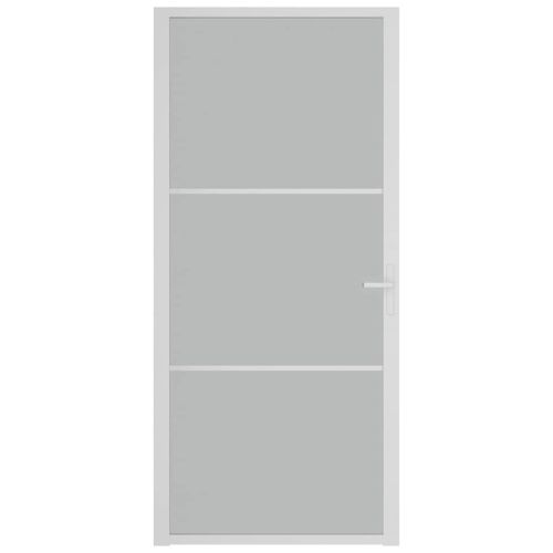 Интериорна врата 93x201,5 см бял мат стъкло и алуминий