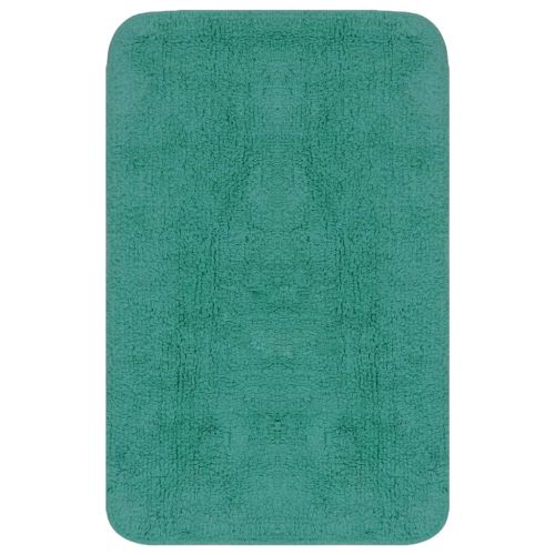 Комплект постелки за баня, 3 бр, текстил, тюркоаз