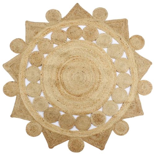 Ръчно плетен килим от юта, 90 см