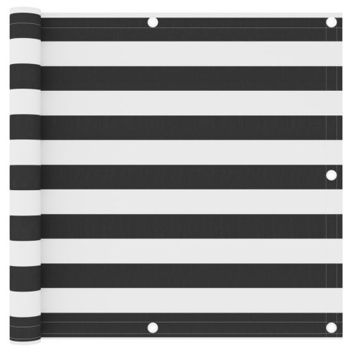 Балконски параван, антрацит и бяло, 90x500 см, оксфорд плат