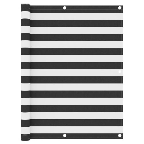 Балконски параван, антрацит и бяло, 120x500 см, оксфорд плат