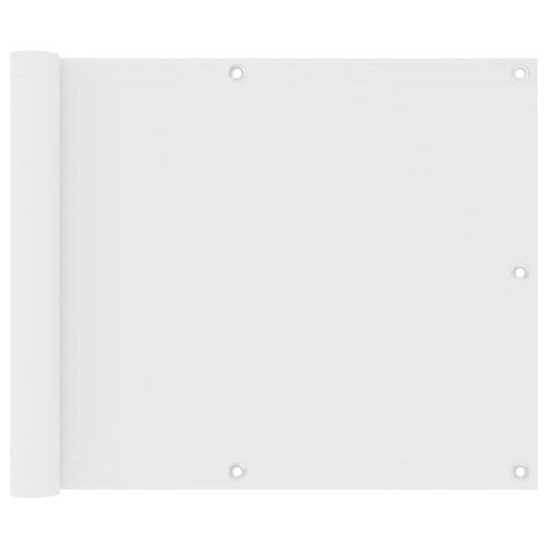 Балконски параван, бял, 75x500 см, оксфорд плат