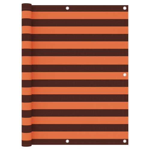 Балконски параван, оранжево и кафяво, 120x500 см, оксфорд плат