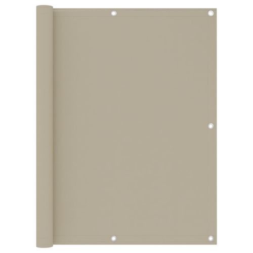 Балконски параван, бежов, 120x600 см, оксфорд плат