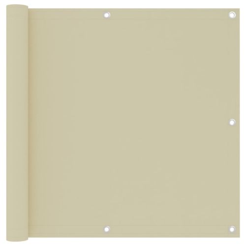 Балконски параван, кремав, 90x500 см, плат оксфорд