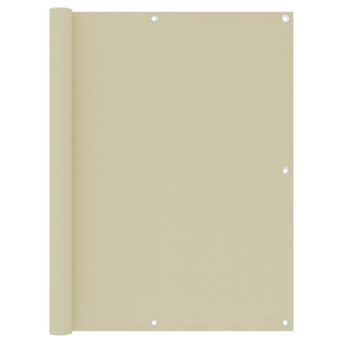 Балконски параван, кремав, 120x600 см, плат оксфорд