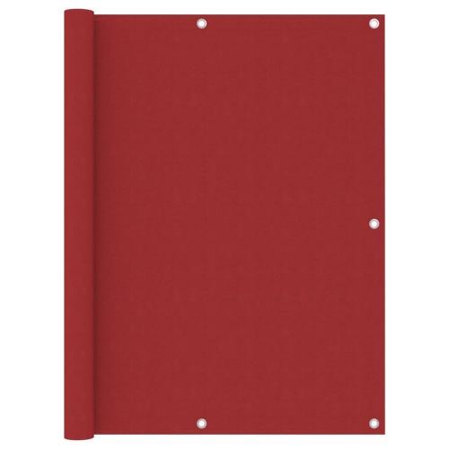 Балконски параван, червен, 120x600 см, плат оксфорд