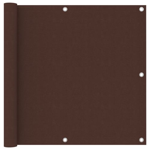 Балконски параван, кафяв, 90x400 см, оксфорд плат