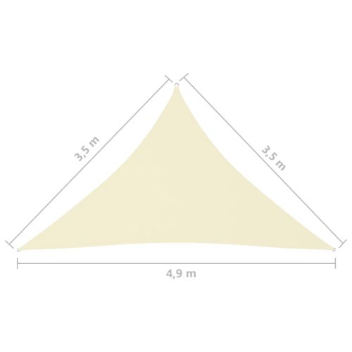 Платно-сенник, Оксфорд плат, триъгълно, 3,5x3,5x4,9 м, кремаво