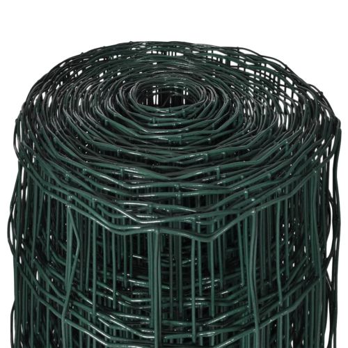 Оградна мрежа, стомана, 25 x 1,2 м, зелена