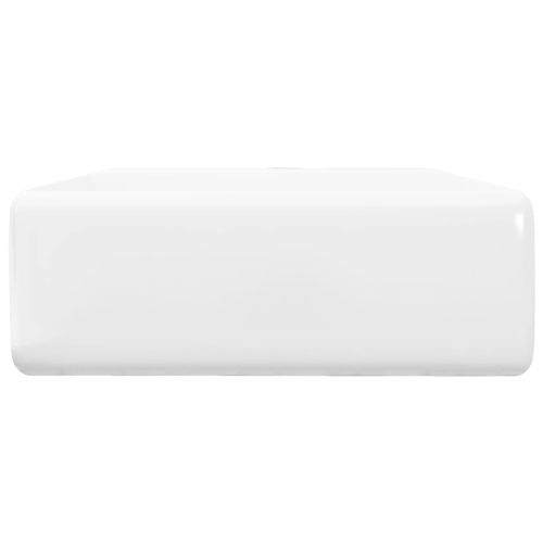 Луксозна керамична мивка с преливник и отвор за смесител, 41 х 41 см