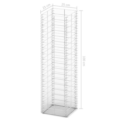Комплект габиони, 3 бр, поцинкована тел, 25x25x100 см