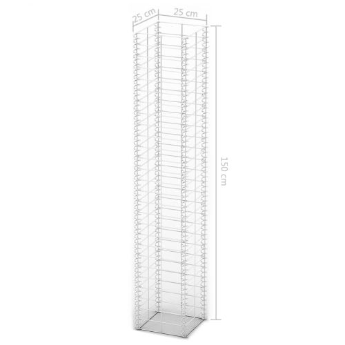 Комплект габиони, 3 бр, поцинкована тел, 25x25x150 см