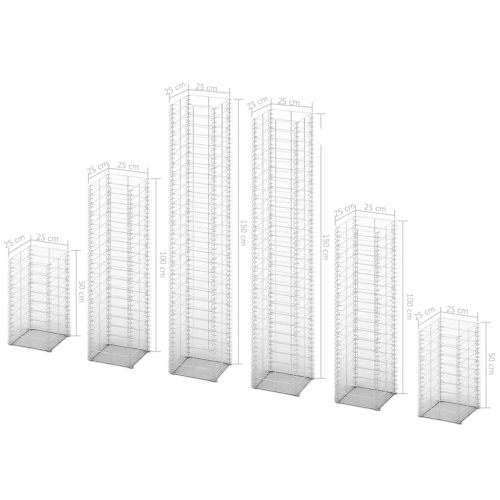 Комплект габионни кошове, 6 бр, поцинкована тел