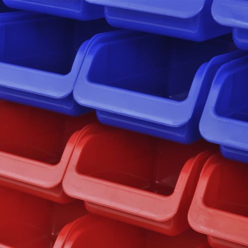 Органайзер за инструменти за стенен монтаж, 2 броя, син и червен