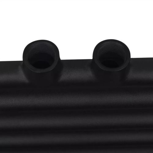 Черна лира за баня, централно отопление, права, 600x764 мм