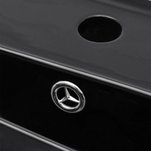 Керамична правоъгълна мивка с преливник отвор за смесител черна