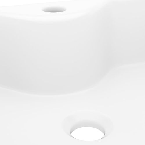 Керамична мивка с отвор за смесител, бяла, квадратна