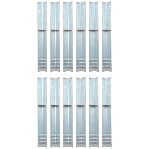 L-образни земни анкери, 12 бр, галванизирана стомана, 5x5x50 см