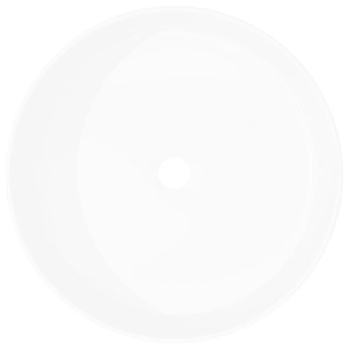 Керамична мивка, кръгла, бяла, 40x15 см