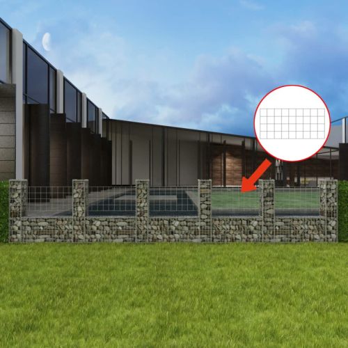 Габион кошница, U-форма, поцинкована стомана, 570x20x100 cм