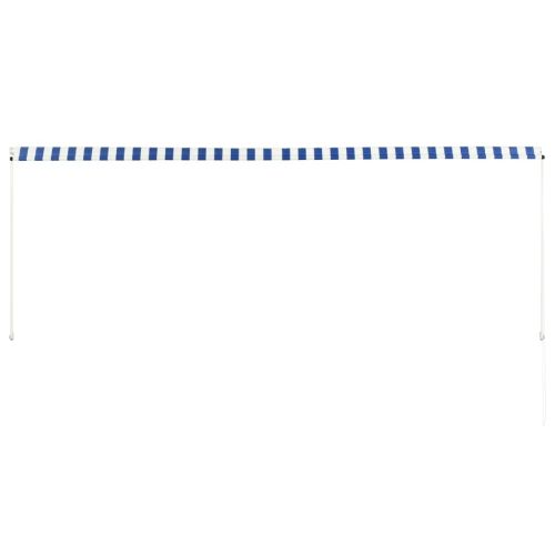 Сенник с падащо рамо, 350х150 см, синьо и бяло