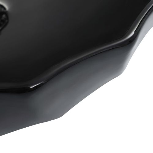 Мивка, 46x17 см, керамична, черна